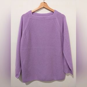 NWT J. Crew Collection Retail $288 Cashmere Ribbed Square Neck Sweater, size Lg